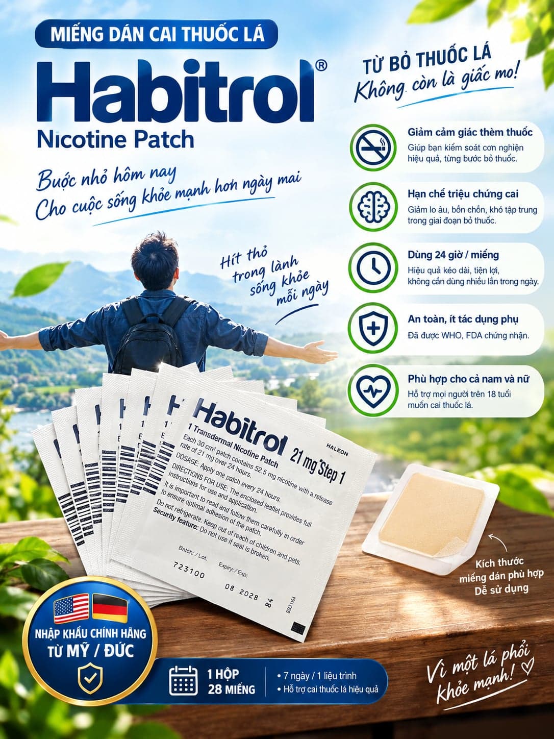Gói 7 miếng dán Habitrol Step 1 – 21 mg